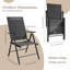 Foldable Outdoor Garden Dining Chairs, 7-Level Adjustable Reclining Backrest with Armrests-124811084