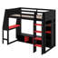 Lit mezzanine moderne avec éclairage à DEL, tablettes et support suspendu-1736140940