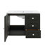Meuble-lavabo de 30 po avec lavabo en céramique, meuble-lavabo de style Mid-Century avec 2 tiroirs, grande unité de meuble-lavabo avec rangement