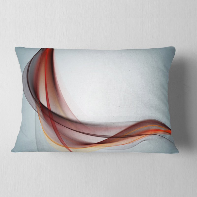 Abstract Brown Upward Waves - Abstract Printed Throw Pillow, Rectangular, 12" x 20"