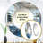 Bathroom Tranquil Reflections II - Bathroom Decorative Mirror, Blue Round Wall Mirror, Printed Metal Art-99618838