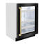 ZLINE Edition 24" Touchstone Fridge w/ DuraSnow Glass Door & Gold Handle-1980307905