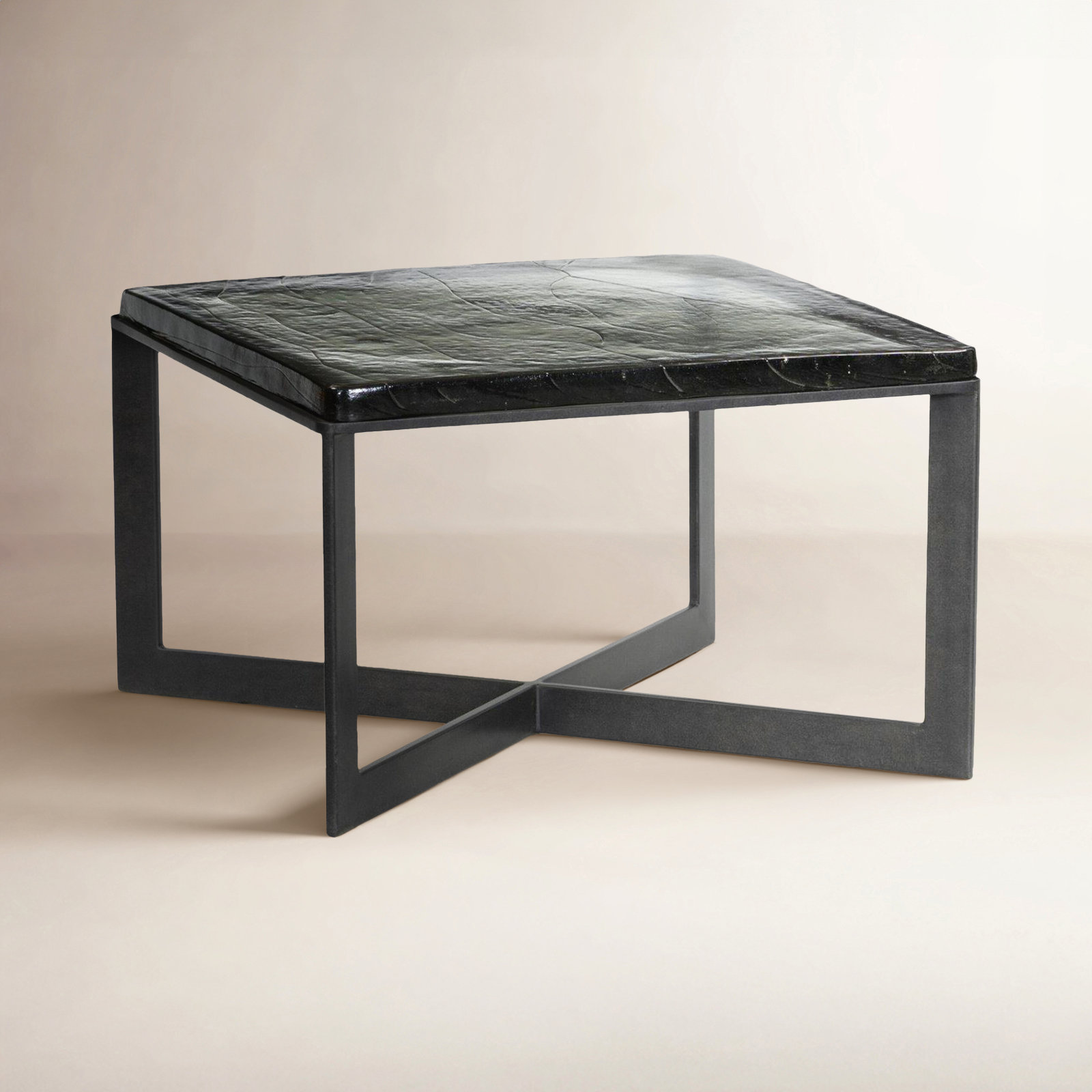 Angier 25" Coffee Table, Clear Cast Glass