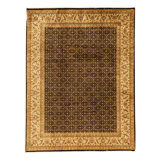 Hand Knotted Wool Oriental Area Rug in Gold