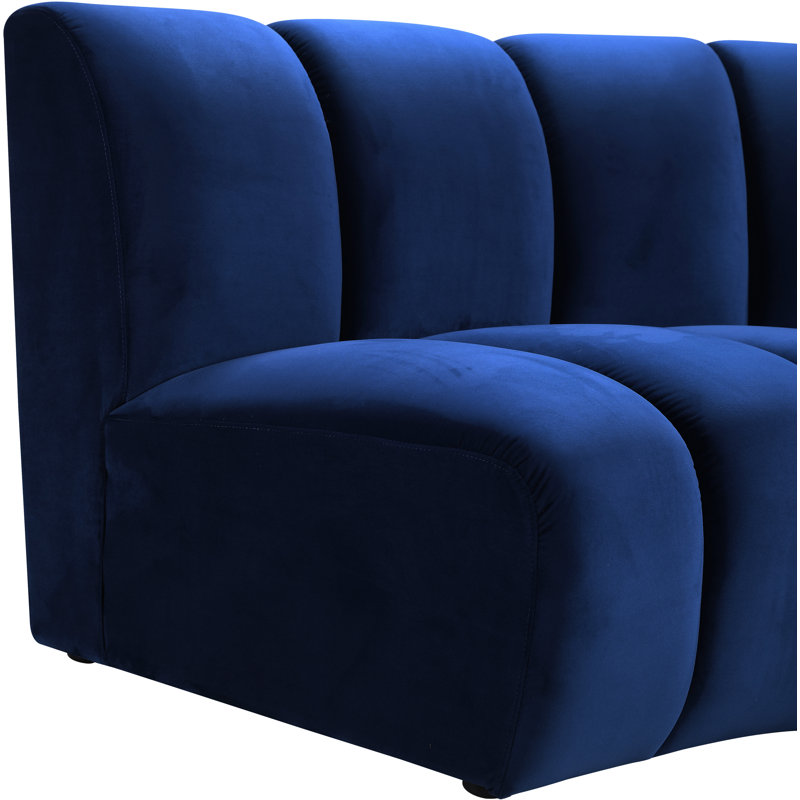 Dabir Velvet Slipper Chair, Navy Velvet
