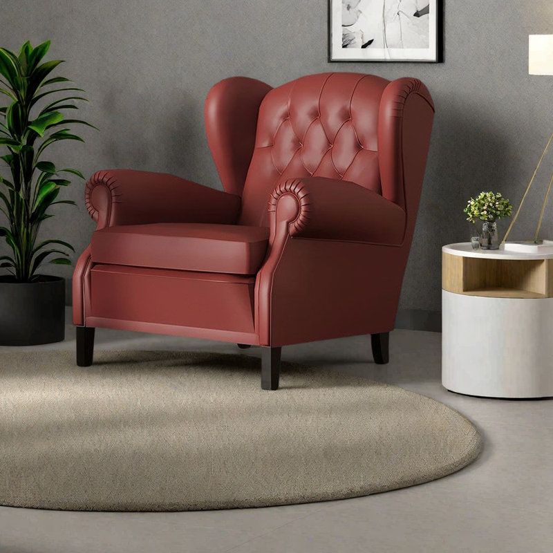Luxury Retro Minimalist Elegant Chaise Lounge, Red
