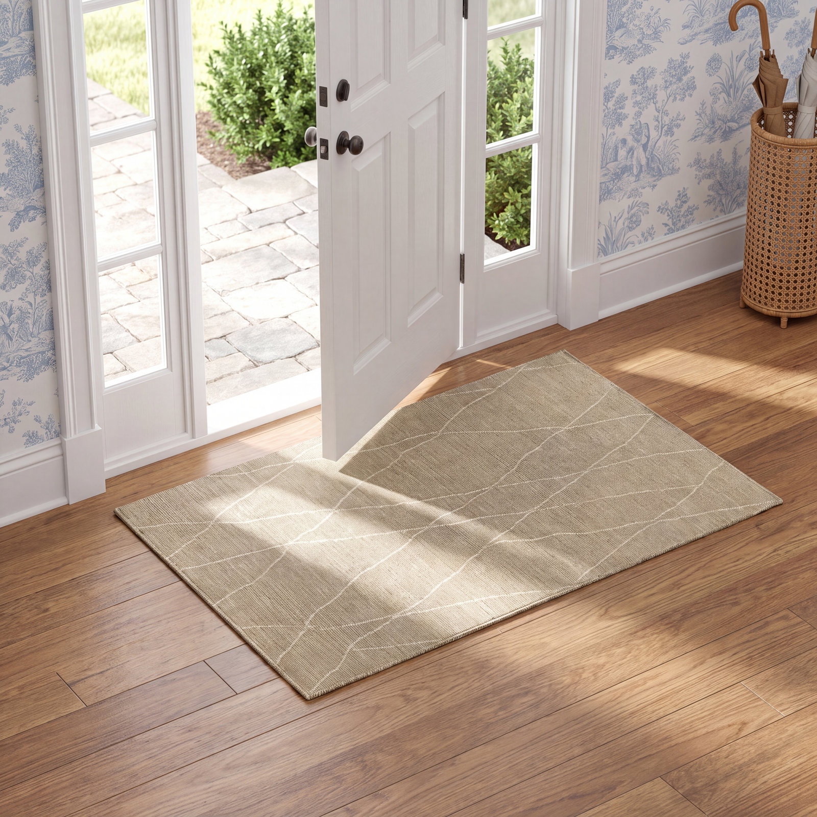 Delaney Handmade Recycled P.E.T Indoor/Outdoor Rug, Rectangle 2' x 3'
