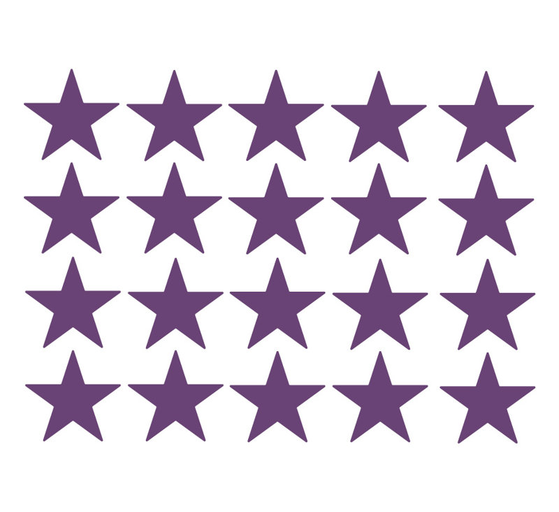 Décalcomanie murale étoiles americana, H 48 po x l 65 po x P 0,01 po, Violet