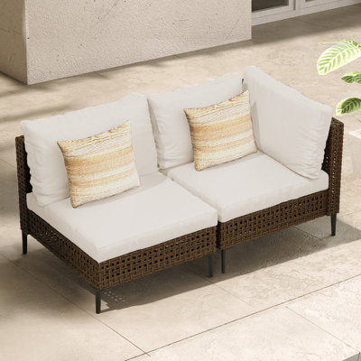 2-Piece Wicker Outdoor Patio Sectional