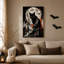 Art mural sur toile, "Chat noir avec yeux orange sur le toit"-1446145298