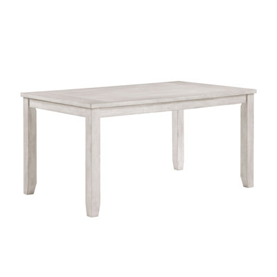 Table de salle à manger rectangulaire Modern Farmhouse, finition en bois blanc antique, 6 places