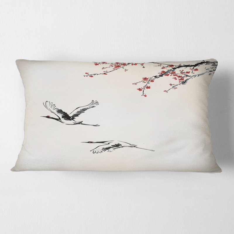 Housse de coussin rectangulaire et insert Sweet Winter Birds