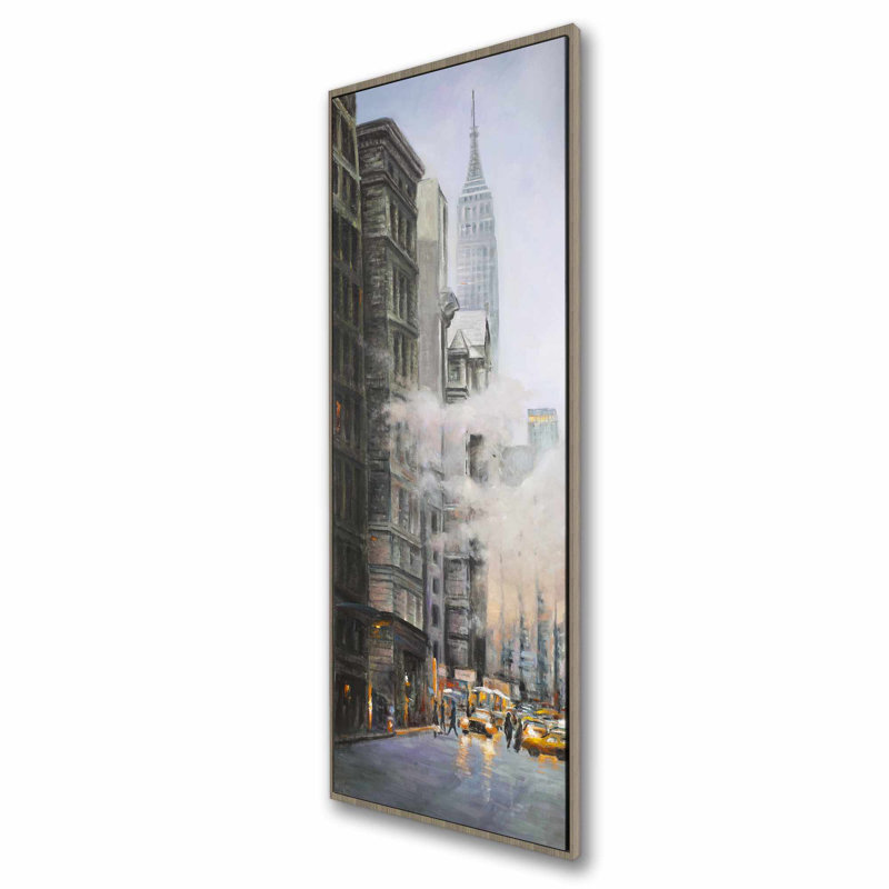 «Morning in New York City», toile encadrée | Chambre américaine, H 49,25 po x l 17,25 po