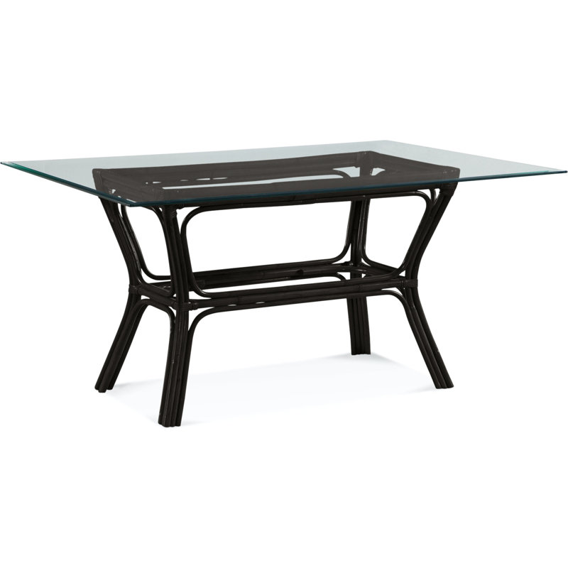 Trellis Glass Dining Table, Antique Black, 42" W x 60" L