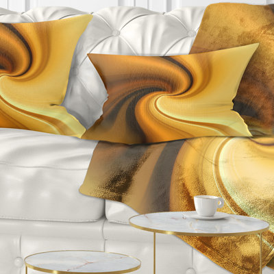 Brown Waves Curved Texture - Abstract Printed Pillow