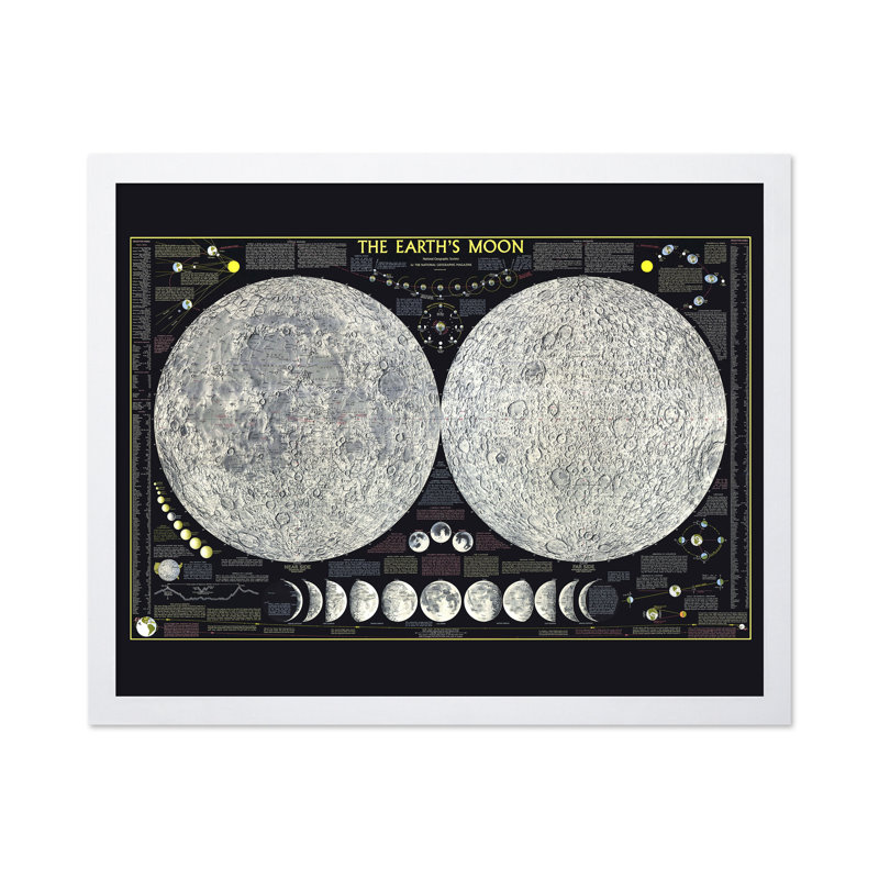 La lune de la Terre, 12"H x 16"W, Poster, White Framed