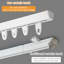 Rail de rideau à fixation au plafond, longueur 78,74 po, blocage de lumière encastré de type V, nano-poulie silencieuse, rail en aluminium sans perçage, blanc-378699914