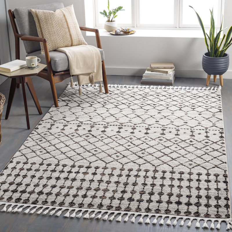 Moroccan Indoor Rug, Rectangle 6'7" x 9'