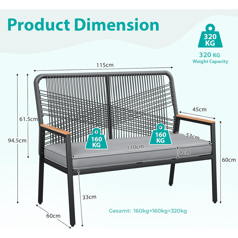 Outdoor Lounge Chair, Grey
