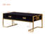 Table basse moderne moderne noire avec 4 tiroirs et base dorée de 47,3 po (table incluse seulement)-121084905