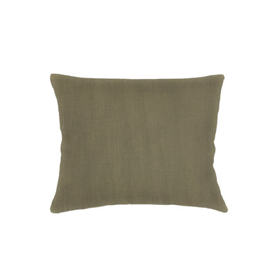 Coussin en lin vert olive 28x36
