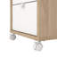 Armoire mobile 3 tiroirs 3 pièces, bureau d'écriture 59 "avec pieds en acier et bibliothèque 6" Sign, Jackson Hickory / blanc-132209503