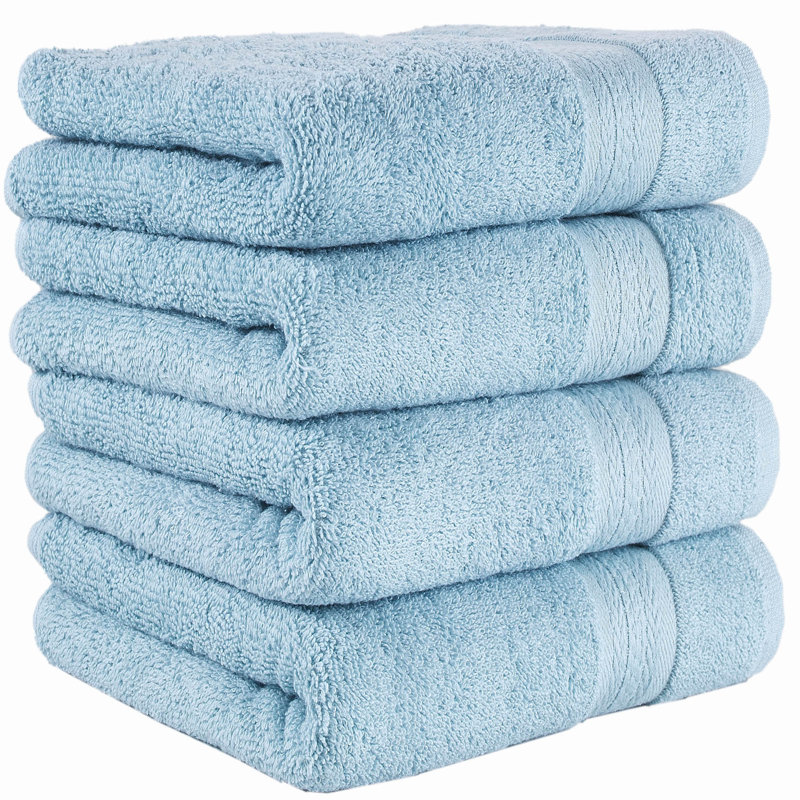 Quick-Dry 4 Pieces Hand Towel -Bath Linen Set - Highly Absorbent 100% Turkish Cotton -Hand Towel for Bathroom Guests Pool Gym Camp Travel College Dorm Shower