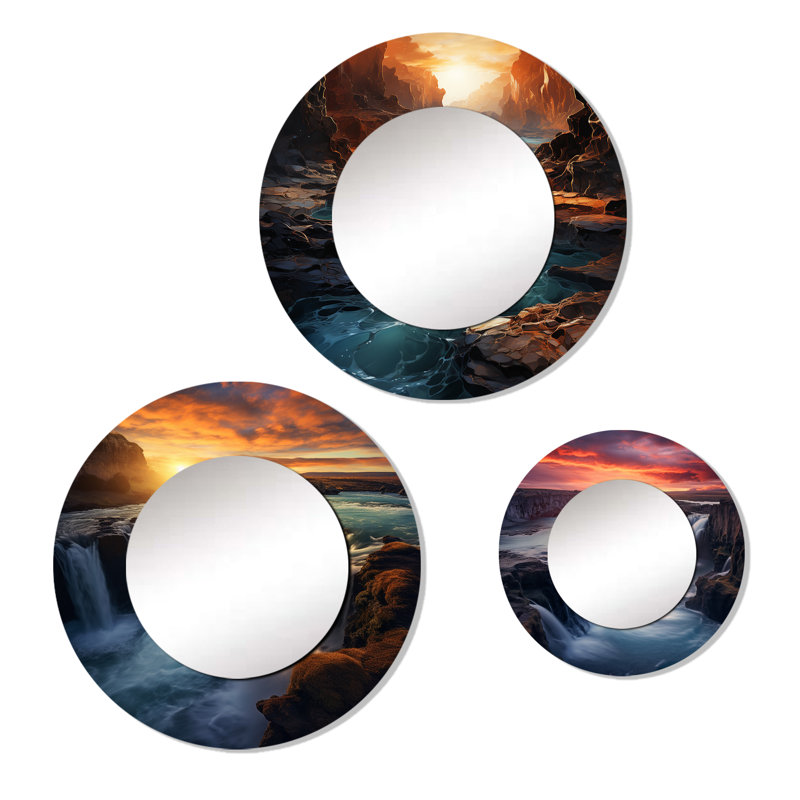 Elikapeka Metal Round Mirror