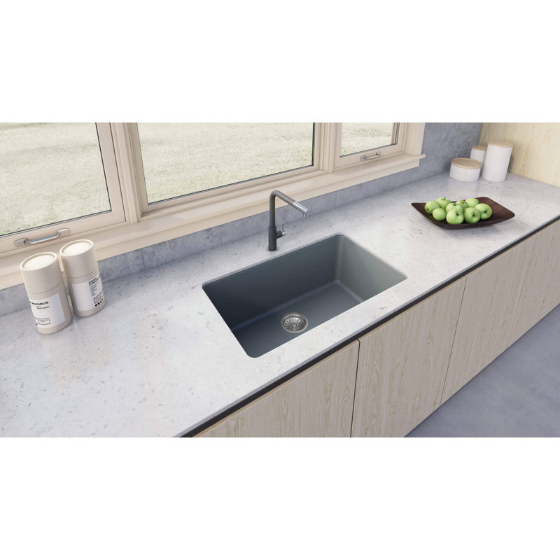 Ruvati 30-inch Fireclay Undermount / Drop-in Topmount Kitchen Sink Single Bowl, Laguna Blue