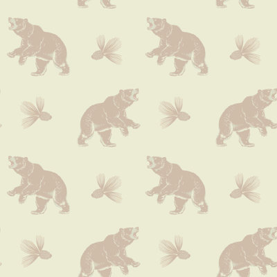 Roaming Black Bear - Pale Rosewood Wallpaper