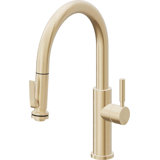 Corsano Contemporary Pull Down Kitchen Faucet with Squeeze Sprayer Low Spout and ST Series Handle