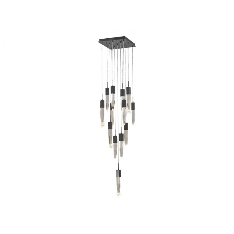 Aspen 13 - Light Crystal Dimmable Tiered Chandelier, Dark Bronze