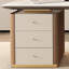 Bureau 4 tiroirs blanc + brun clair + bois massif + bois manufacturé + Barenia-1880838395-1880838916