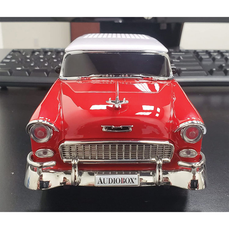 Retro Red 1955 Car Bluetooth Speaker with USB and AUX