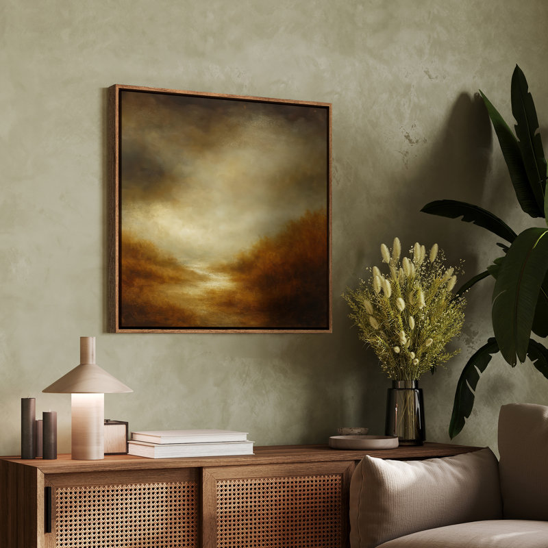 Art mural encadré abstrait rétro antique classique pour chambre à coucher, H 24 po x l 24 po, Naturel