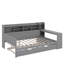 Lit de jour en bois avec tablettes de rangement, lit multifonctionnel avec deux tiroirs de rangement et bureau d'étude-1418733125