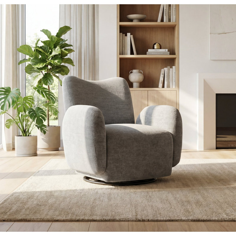 Chaises d'appoint pivotantes Modern 360, tissu gris foncé, salon compact à domicile