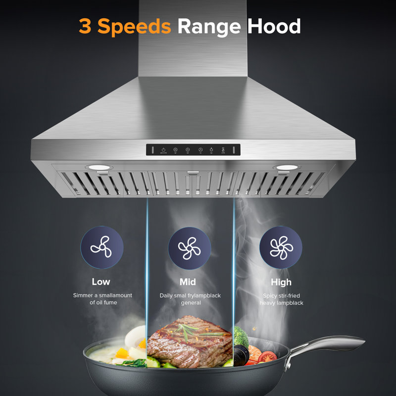 VIKIO 30'' 600 CFM Convertible Wall Mount Range Hood with Gesture Control