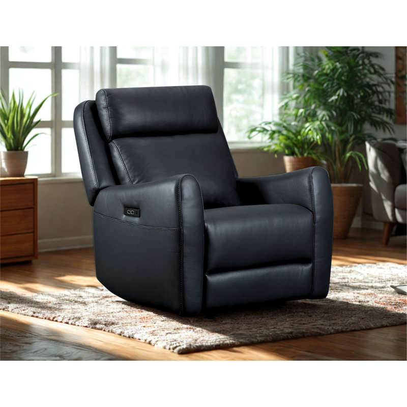 Fauteuil coulissant et pivotant en cuir Brago, Gris