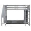 Lit mezzanine simple gris avec bureau, crochet à vêtements multicolore, à DEL et suspendu, bureau en bois, bar-311246262