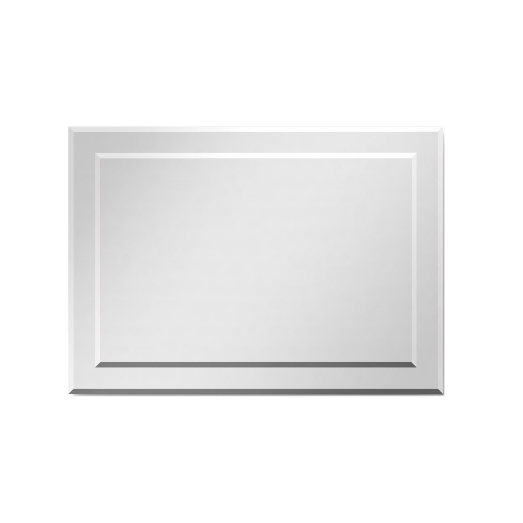 iBathUK Sienna Wall Mounted Rectangular Bevelled Bathroom Mirror, Modern Frameless Vertical or Horizontal Mirror, 500 x 700mm