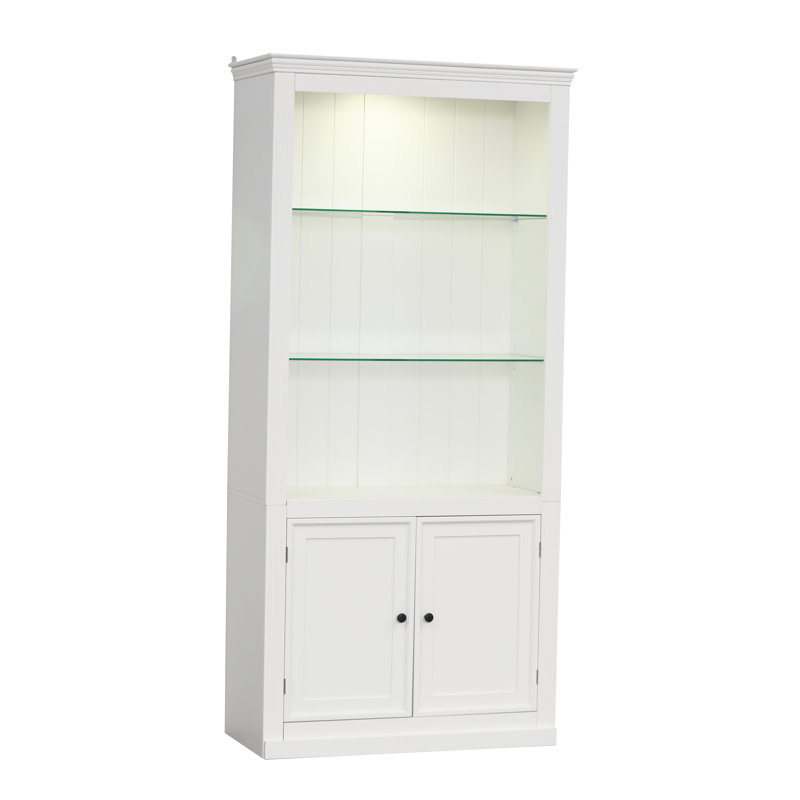 Modern Minimalist Double Layered Transparent Tempered Glass Coffee Table with White MDF Decorative Columns, Ideal for Multi-Use and Durability