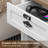 Farmhouse Nightstand Side Table with Chargers, 24” Side Table with Drawer Combination Lock and Wire Barn Door-1086739070