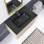 32'' Single Sink Wall-Mounted Bathroom Vanity With Black Quartz Sand Basin