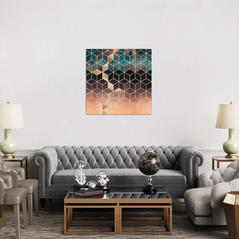 Ombre Dream Cubes by Elisabeth Fredriksson - Print on Canvas, Wrapped Canvas, 66.04 cm H x 66.04 cm W x 3.175 cm D