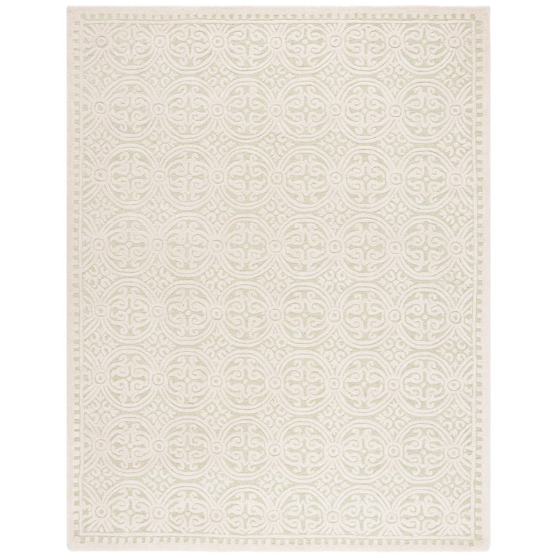 Steve Cambridge Hand Tufted Wool Geometric Rug, Round 4'
