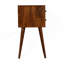 Petite table de chevet en bois massif, 2 tiroirs, châtaignier, brun foncé