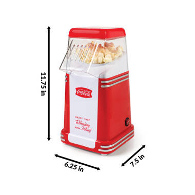 Electric Popcorn Machine, Home Use 6 Quart/24 Cup Stirring Popcorn Maker  with Vented Serving Lid, Non-Sticking Coating, Stainless Steel Rod, Side