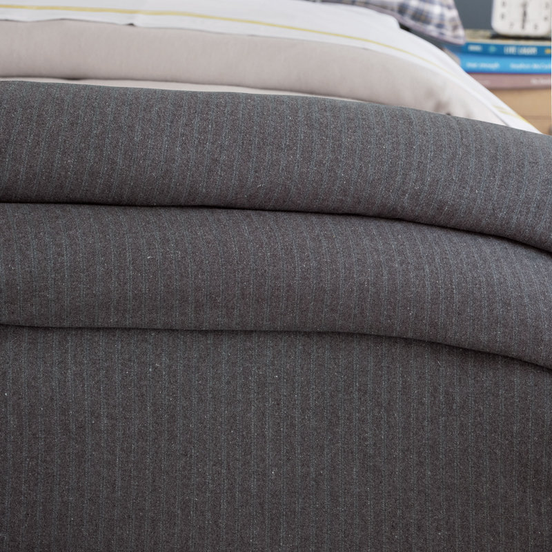 Pattinson Bedding, Super Queen Comforter, Gray Pinstripe