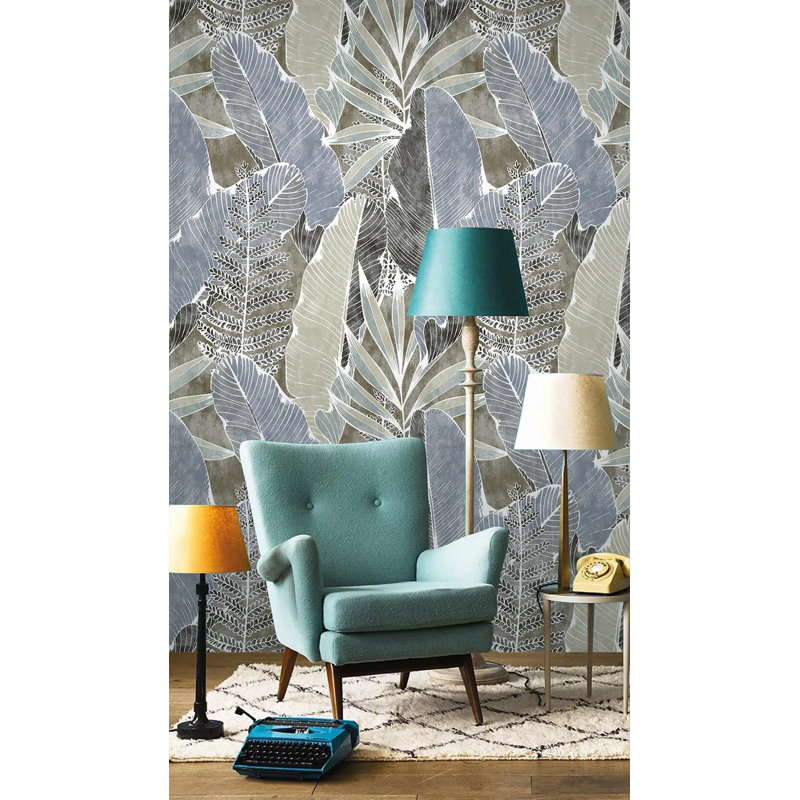 Harmonie de fougères givrées, L 138 po x l 106 po